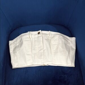 White Women's Denim Bustier Top